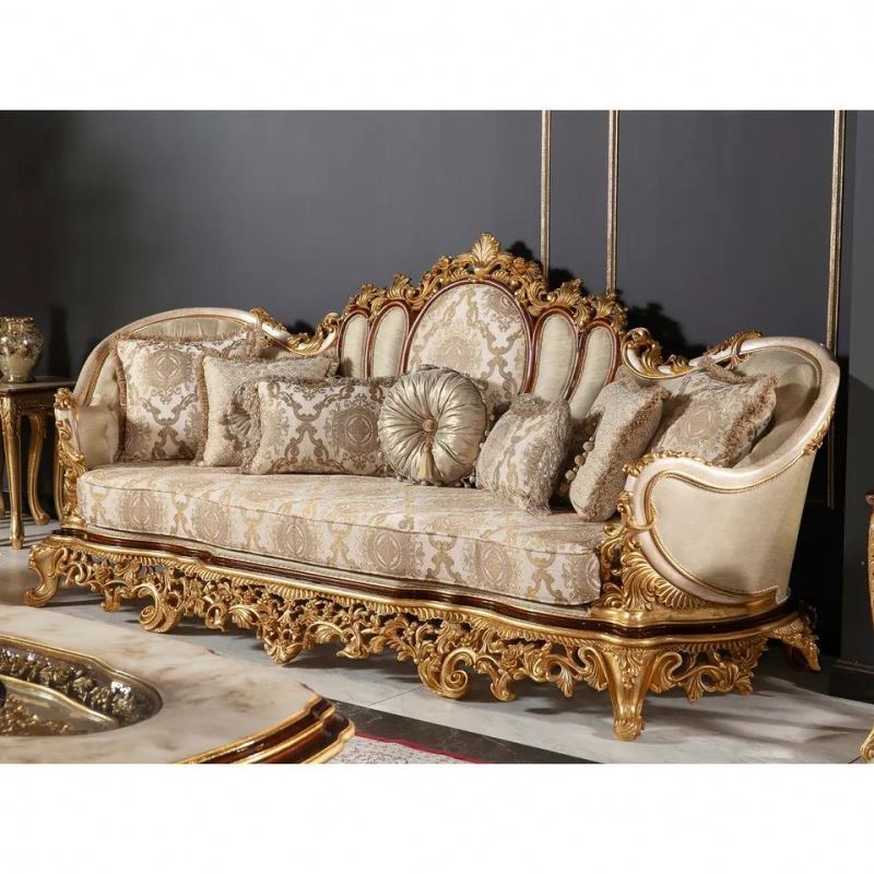 Turkish Middle East Eastern Luxury Antique Royal Hand Carved Sofa Set Living Room Furniture Set