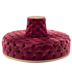 New Model Product Hotel Circular Modern Living Room Tufted Round Velvet Sectional Button-tufted Sofa