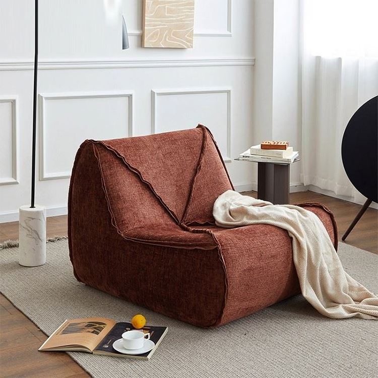 modern apartment living room sofas couch small leisure single accent chair with ottoman floor lazy bean bag