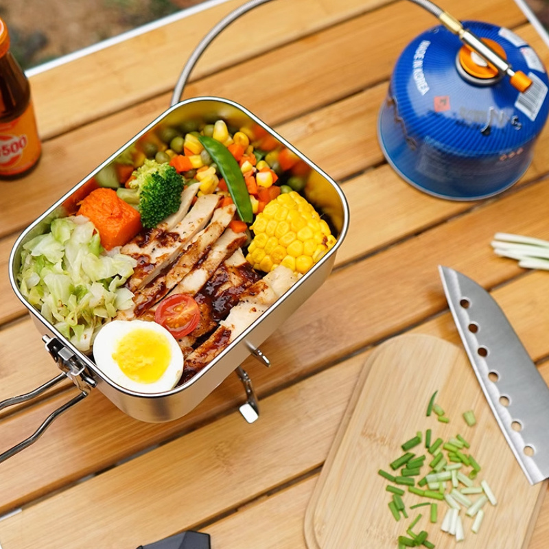 Stainless Steel Leakproof Thermal Insulation Lunch box Bento Box for Outdoor Camping Picnic