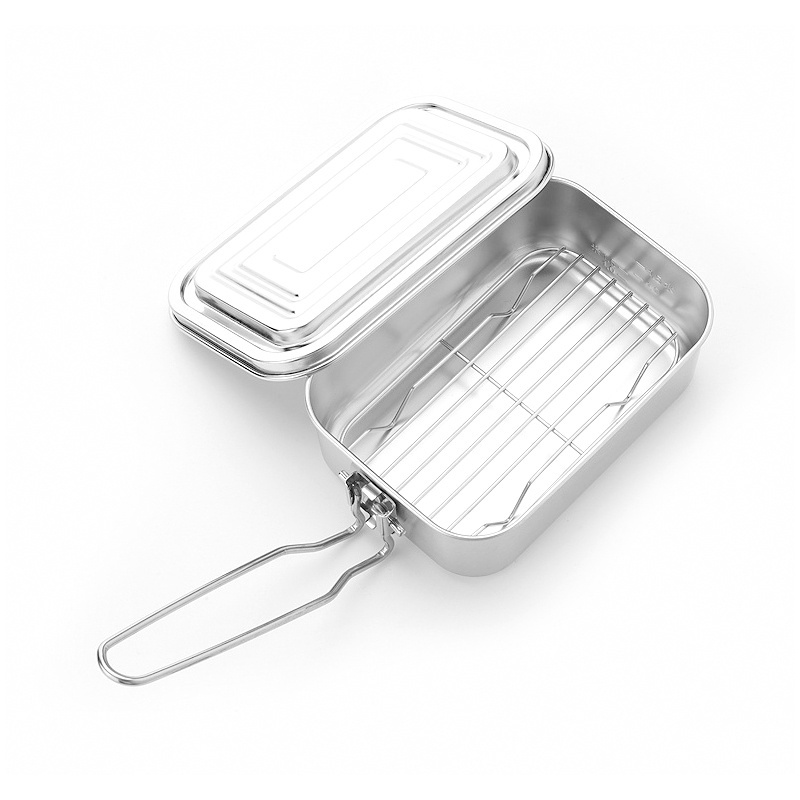 Stainless Steel Bento Box School Camping 2 / 3 Compartment Bento Lunch Box