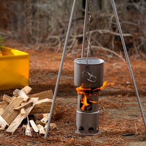 Outdoor Camping Equipment Hanging pot picnic fire stand folding Portable Aluminum alloy camping fire tripod