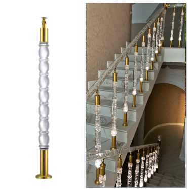 Acrylic Railing Luxury Villa Transparent Plastic Acrylic Decorative Crystal Railing Handrail