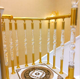 Acrylic Railing Luxury Villa Transparent Plastic Acrylic Decorative Crystal Railing Handrail