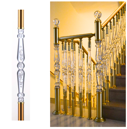 Acrylic Railing Luxury Villa Transparent Plastic Acrylic Decorative Crystal Railing Handrail