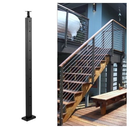 Cable Railing Stairs Handrail Low Maintenance Outdoor Balcony Deck Stainless Steel Matte Black Wire Cable Handrail Balustrade