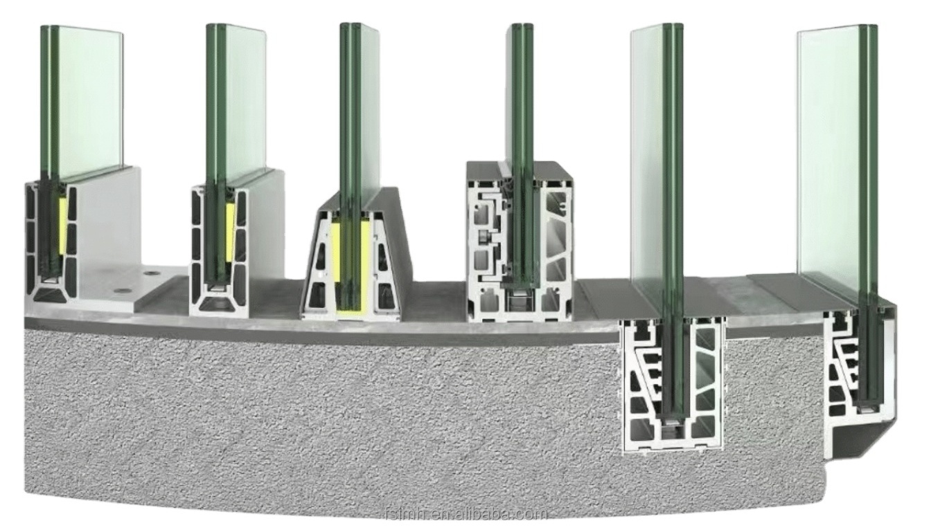 Railing Profile Aluminum Base Shoe U Channel Tempered Glass Fence Panels Frameless Glass Side Mounted Glass Panels