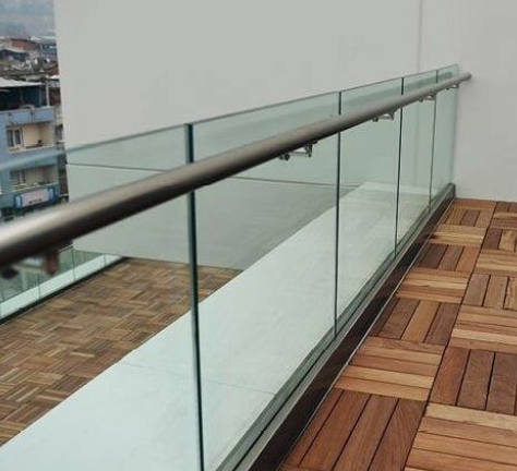 Railing Profile Aluminum Base Shoe U Channel Tempered Glass Fence Panels Frameless Glass Side Mounted Glass Panels