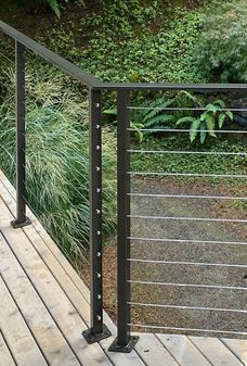 Cable Railing Stairs Handrail Low Maintenance Outdoor Balcony Deck Stainless Steel Matte Black Wire Cable Handrail Balustrade