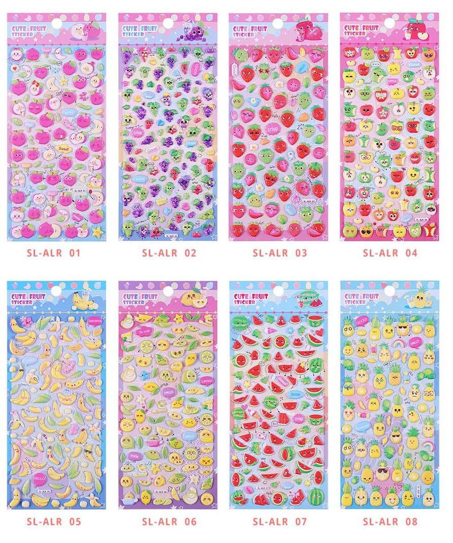 Hot Sale Fruit Theme Foam Stickers Watermelon Strawberry Banana Pineapple Fruit Pattern Kindergarten Baby Cognition Stickers