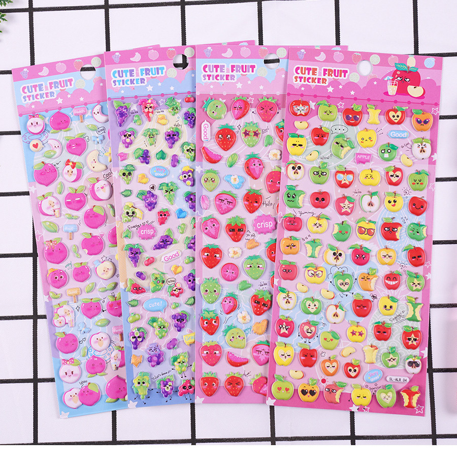 Hot Sale Fruit Theme Foam Stickers Watermelon Strawberry Banana Pineapple Fruit Pattern Kindergarten Baby Cognition Stickers