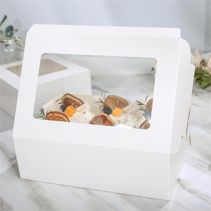 Spot Wholesale Custom Cupcake Packing 4 Pcs 6 Pcs Cup Packing Christmas Cake Box Baking Cake Cup Packing Transparent Cake Box