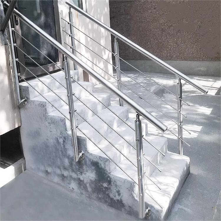 Stainless Steel Cable Railing Kits For Wood Cable Deck Railing Hardware With Metal Posts System