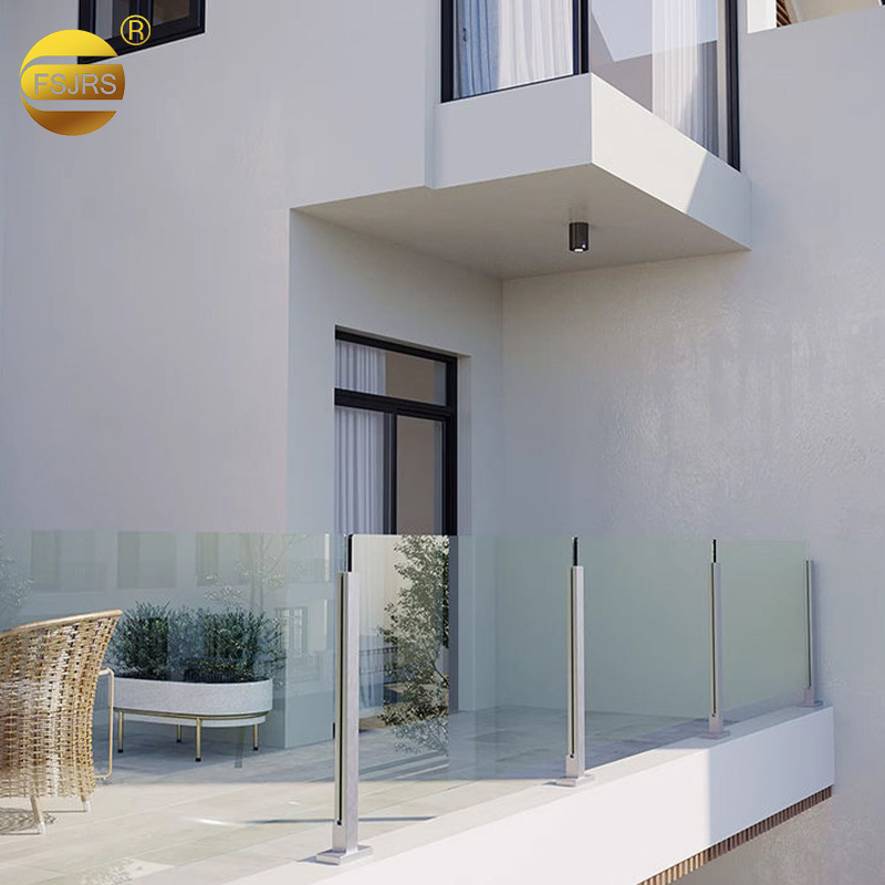 Frameless Balustrade Glass Handrail Stainless Steel Glass Railing Indoor Design For Balcony