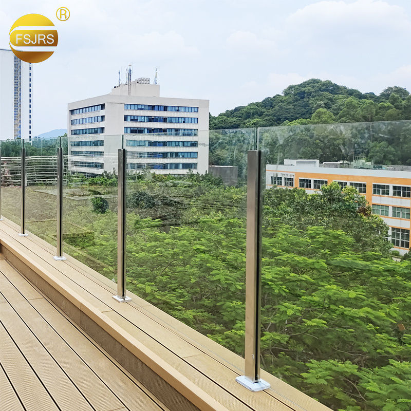 Frameless Balustrade Glass Handrail Stainless Steel Glass Railing Indoor Design For Balcony