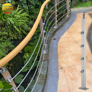 Balcony Outdoor 304 Stainless Steel Cable Balcony Handrail Boat Cable Railing Tubing Cable Balustrade Post Stair Railing Design