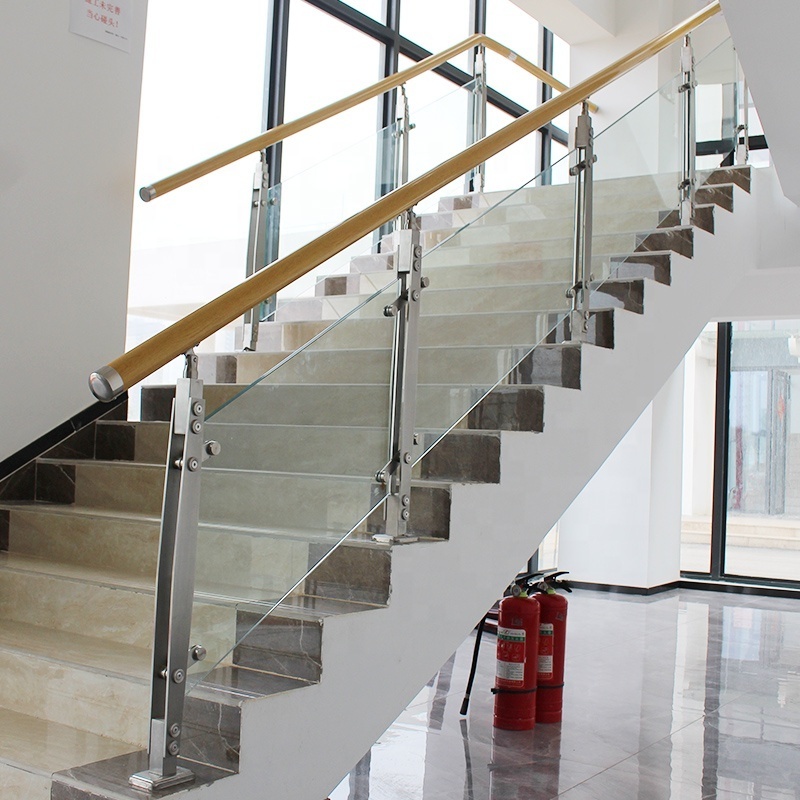 Modern Design Stainless Steel Frameless Stair Post Glass Railing Balustrade Handrail Baluster Glass Balustrade Price Systems