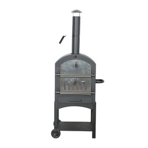 Huge Outdoor Wood Charcoal Fired BBQ Grill Pizza Oven With Pizza Stone