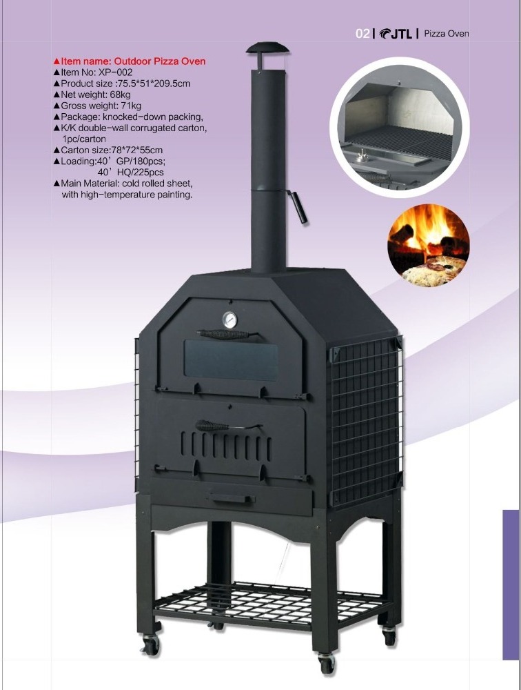 Huge Outdoor Wood Charcoal Fired BBQ Grill Pizza Oven With Pizza Stone