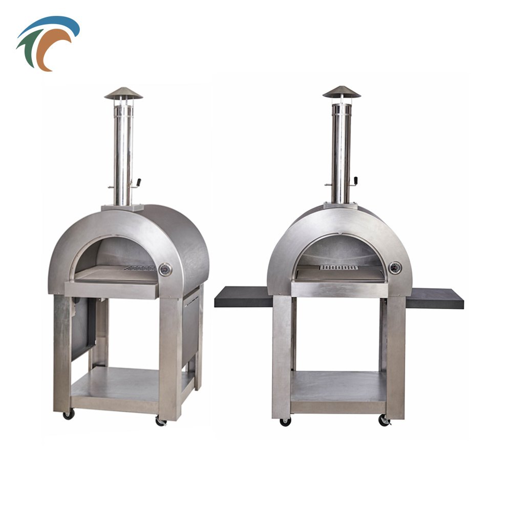 Steel Freestanding Turkish Wooden Pizza Horn Oven With Table