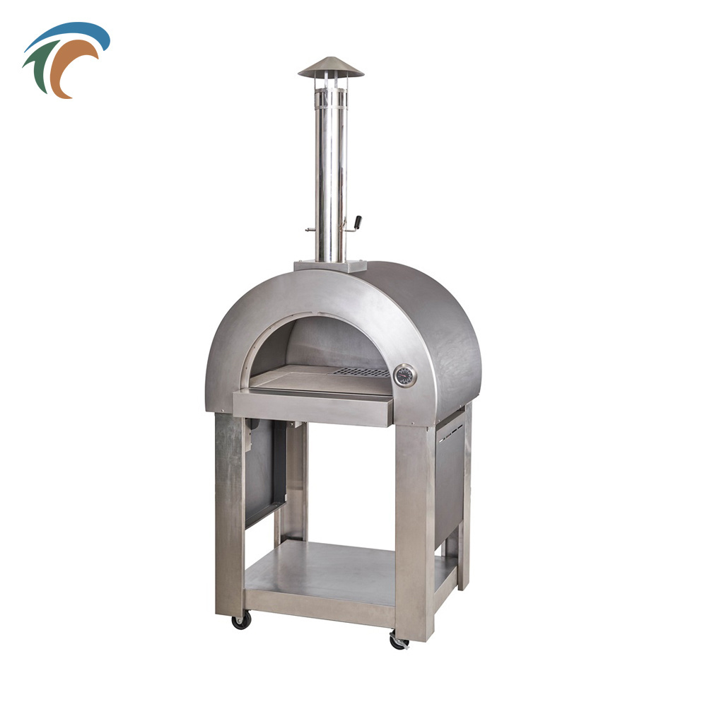 Steel Freestanding Turkish Wooden Pizza Horn Oven With Table