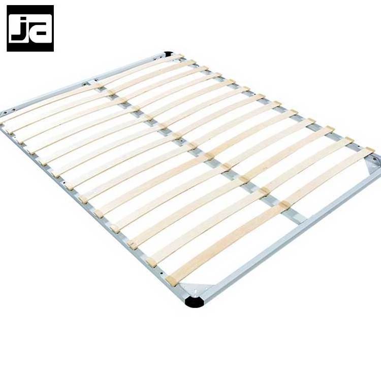 Easy Assembly iron parts base Modern Knock-down Wooden slatted foldable bed frame