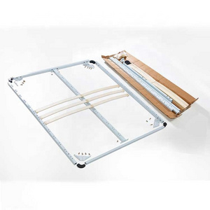 Easy Assembly iron parts base Modern Knock-down Wooden slatted foldable bed frame