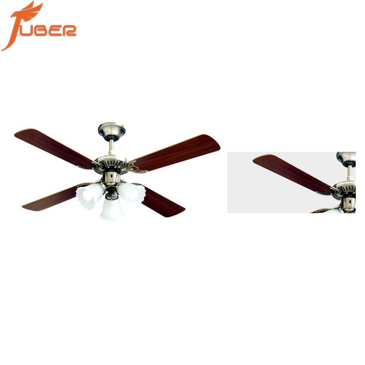 Juber manufacturer 42  inch Solid Wood Indoor Modern Decorative Ceiling Fan with LED Light