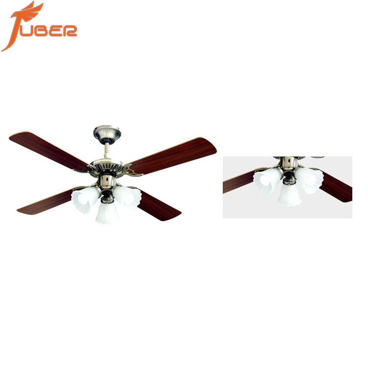 Juber manufacturer 42  inch Solid Wood Indoor Modern Decorative Ceiling Fan with LED Light