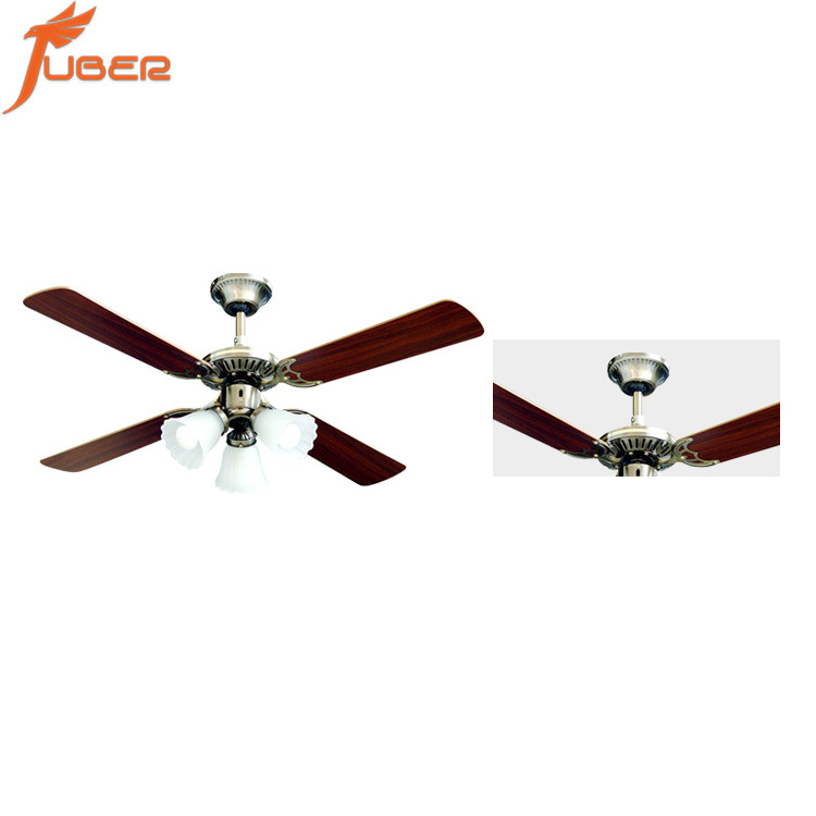 Juber manufacturer 42  inch Solid Wood Indoor Modern Decorative Ceiling Fan with LED Light