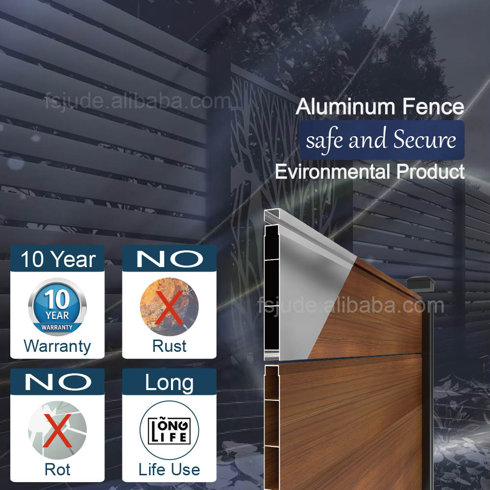 GD aluminium metal t post wpc composite fence panel slotted outdoor garden privacy 6x6 6x8 cap balcony manufacture