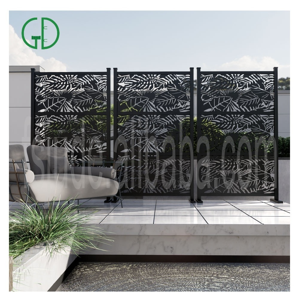 GD aluminium DIY 3 step patio brown black grey privacy screen ideas outdoor planter retractable fence