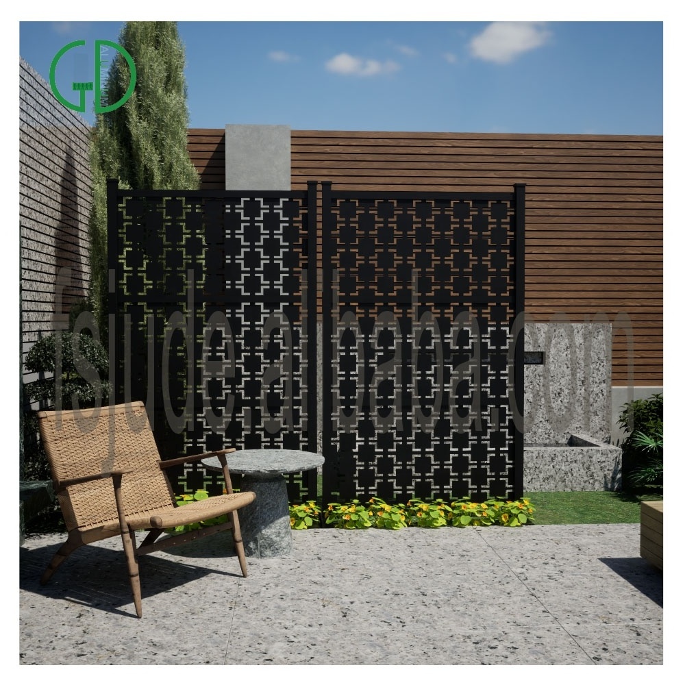 GD aluminium DIY 3 step patio brown black grey privacy screen ideas outdoor planter retractable fence