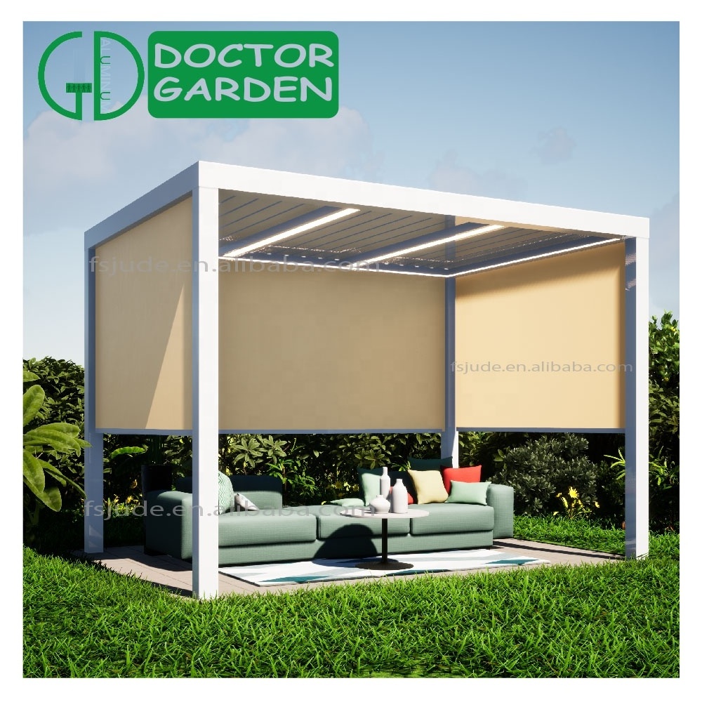 GD Dr Garden luxury patio garden gazebo 3x3 outdoor motorized waterproof canopy covers remote control aluminum pergola gazebos