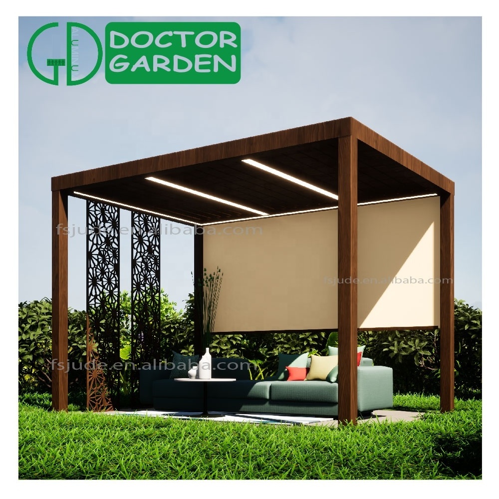 GD Dr Garden luxury patio garden gazebo 3x3 outdoor motorized waterproof canopy covers remote control aluminum pergola gazebos