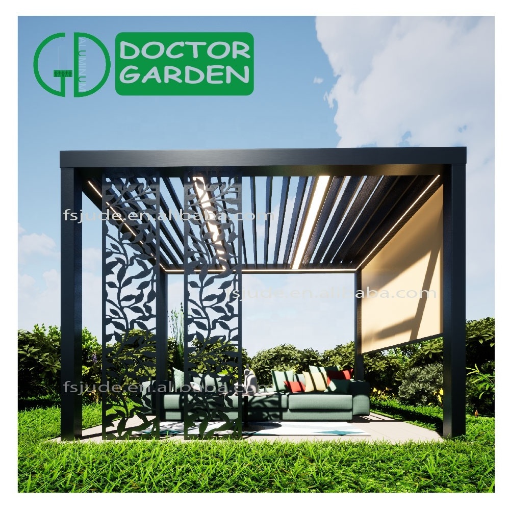 GD Dr Garden luxury patio garden gazebo 3x3 outdoor motorized waterproof canopy covers remote control aluminum pergola gazebos