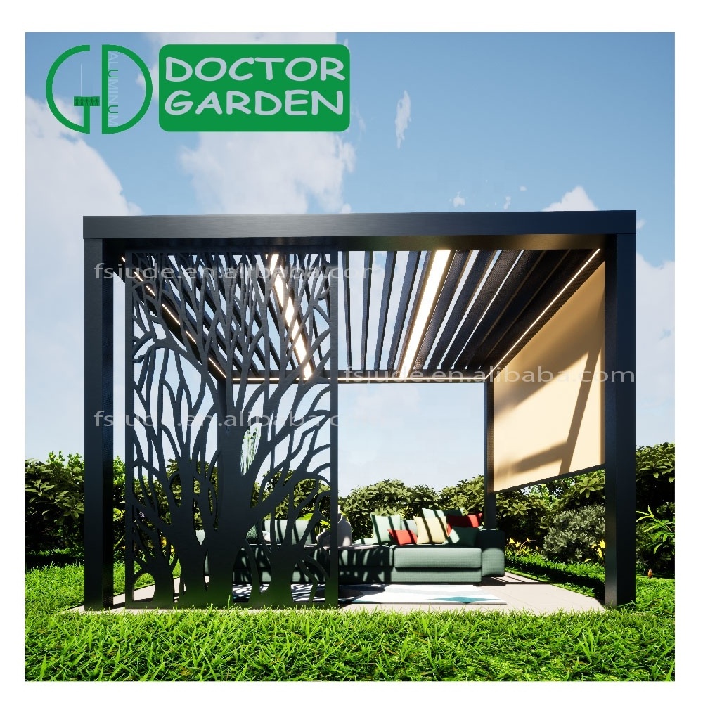 GD aluminium modern high quality outdoor pergola Customized Waterproof Louvered Roof Motorized Arches Arbours Pergolas