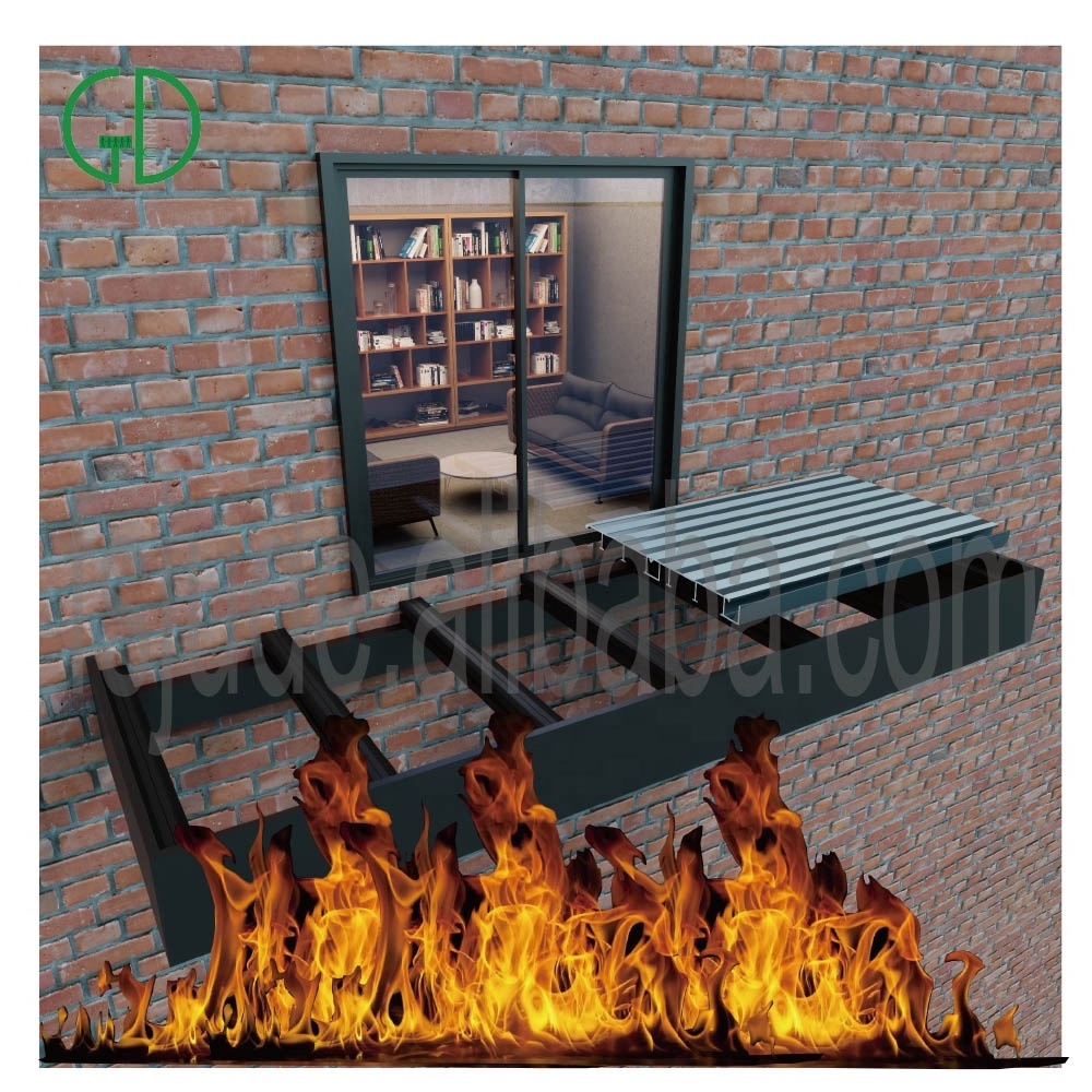 GD non-combustible and fire-rated A2-s1 aluminum decking wood grain subframe planks modern fireproof balcony design