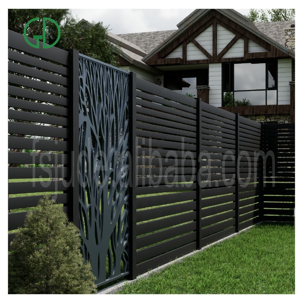 GD Aluminum decorative canada temporary used wall collapsible portable double rod border slip fence panels fence for garden