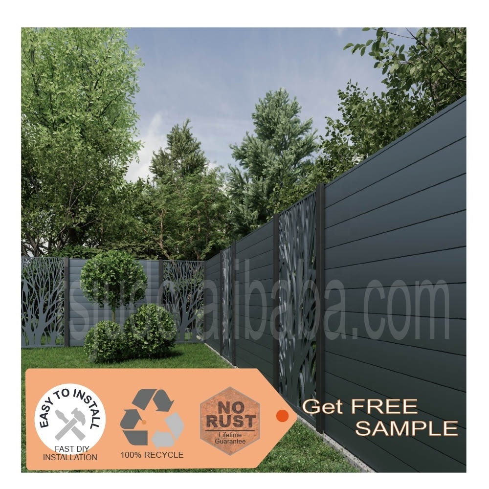 GD no dig 8 feet horizontal used custom cast railing powder coated white aluminum privacy adjustable slip fence panels wall