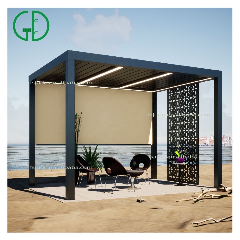 GD aluminium modern high quality outdoor pergola Customized Waterproof Louvered Roof Motorized Arches Arbours Pergolas