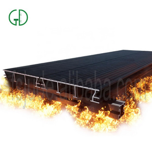 GD non-combustible and fire-rated A2-s1 aluminum decking wood grain subframe planks modern fireproof balcony design