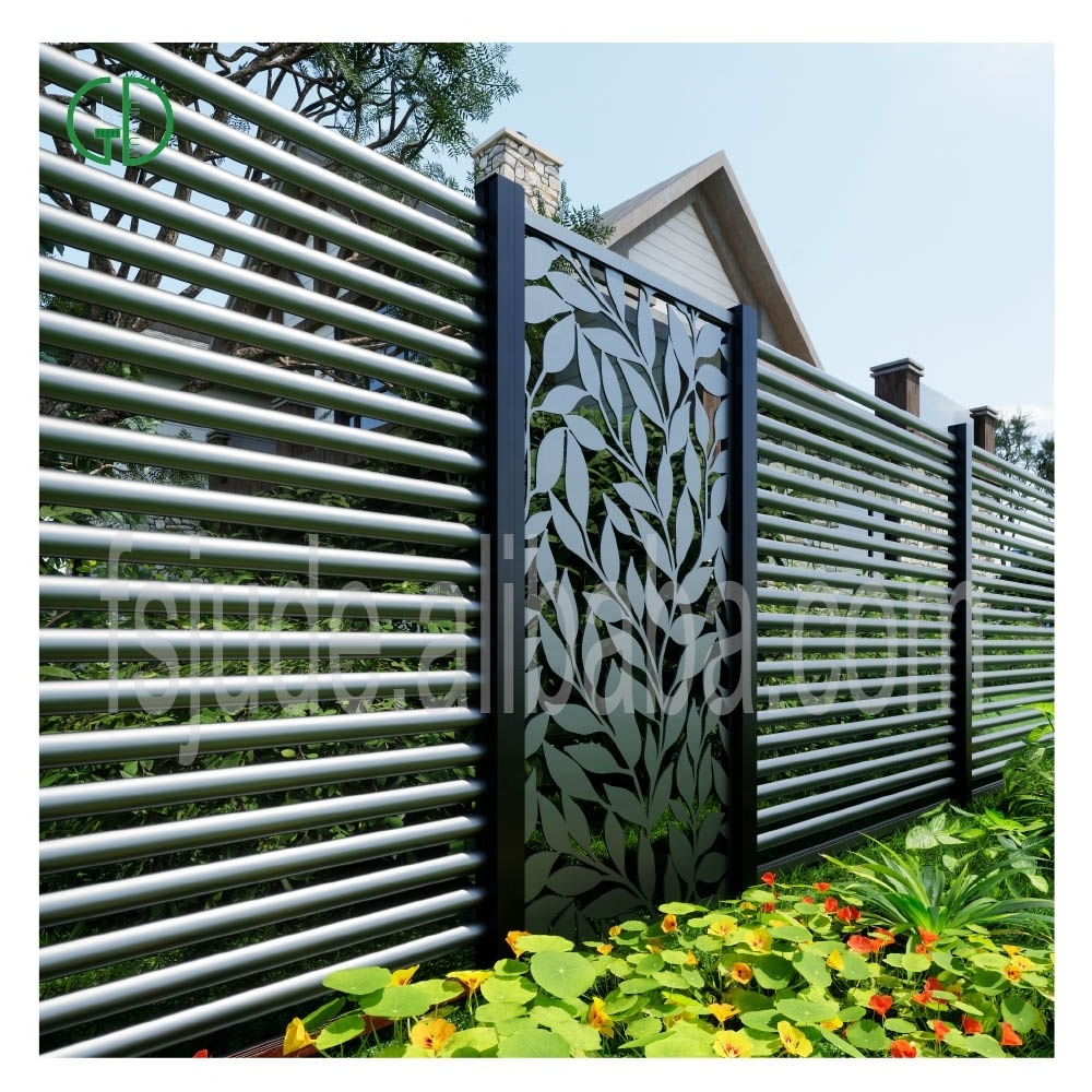 GD metal fences decorative wood panels aluminum diy black art picket louver horse fence home kit 6 8ft rail lattice garden panel