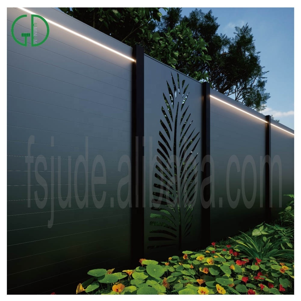 GD no dig 8 feet horizontal used custom cast railing powder coated white aluminum privacy adjustable slip fence panels wall