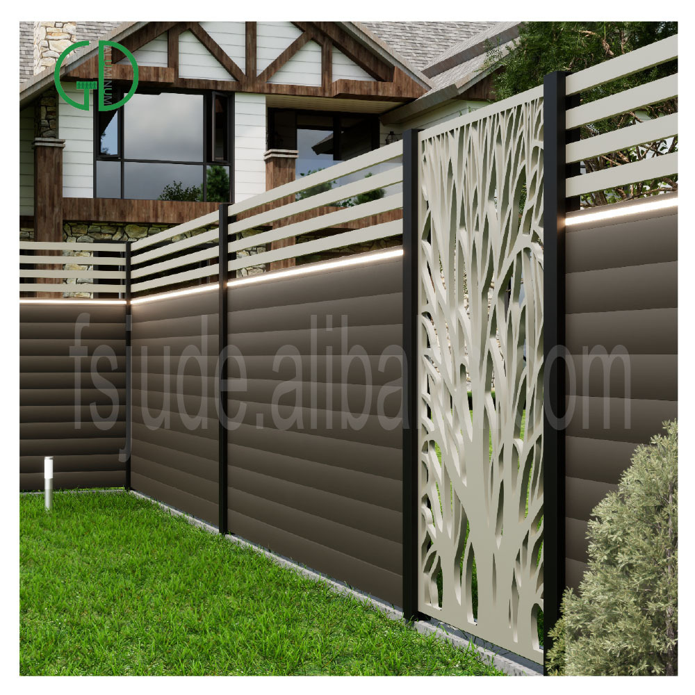 GD Aluminum decorative canada temporary used wall collapsible portable double rod border slip fence panels fence for garden