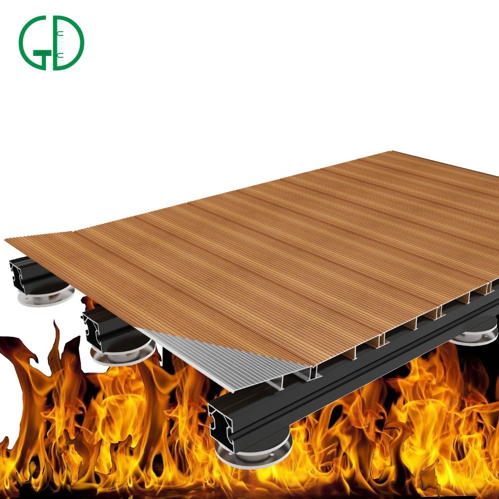 GD Aluminum Decking Fire Resistance Class A2 System Outdoor Balcony Composite wpc