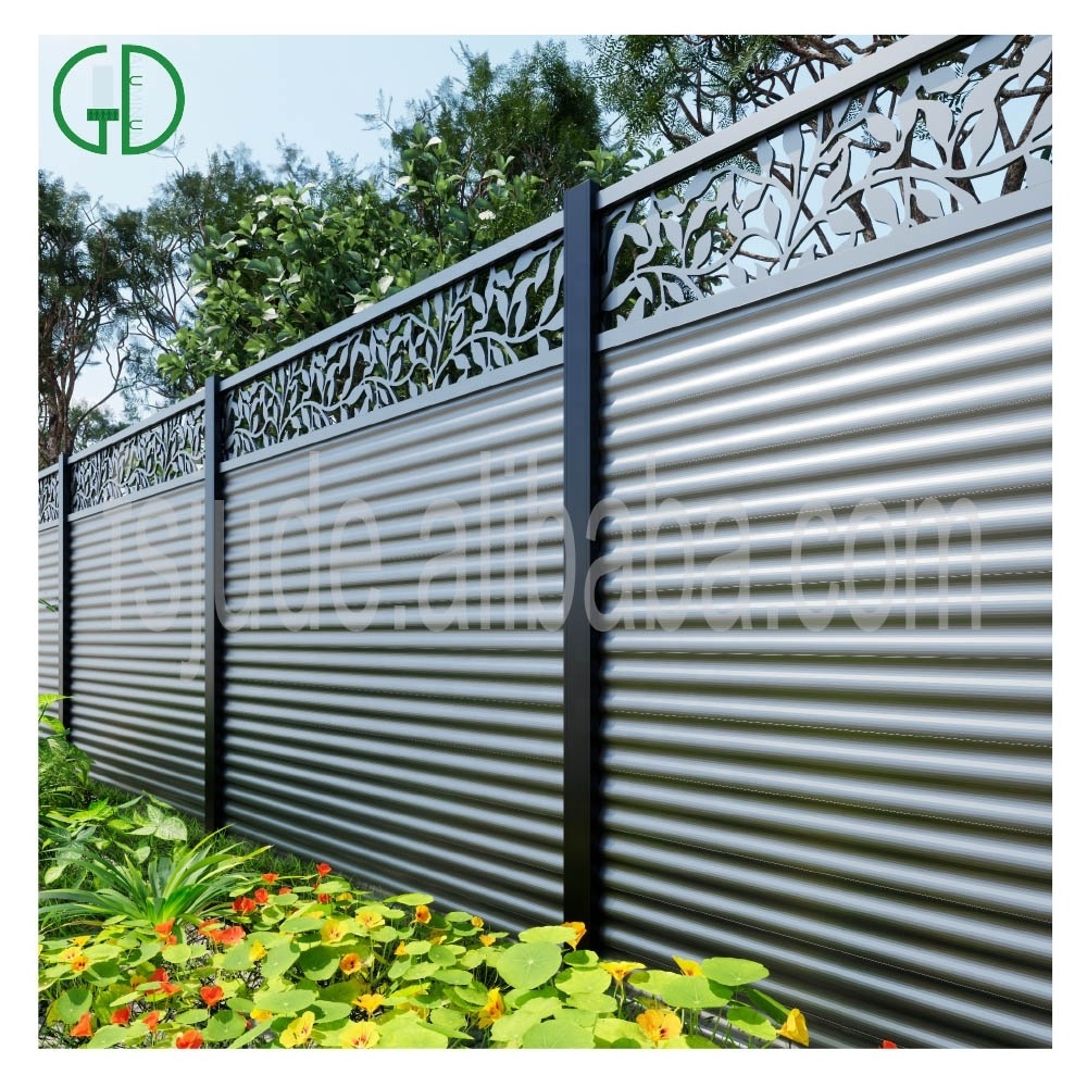 GD no dig 8 feet horizontal used custom cast railing powder coated white aluminum privacy adjustable slip fence panels wall