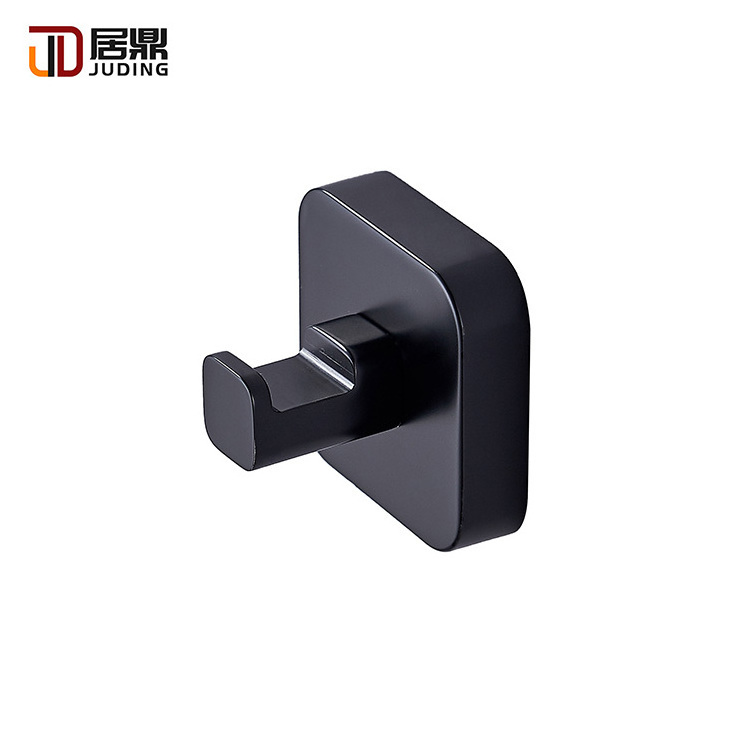 Wholesale Bathroom Matt Black Wall Mounted Single Clothing Towel Hook