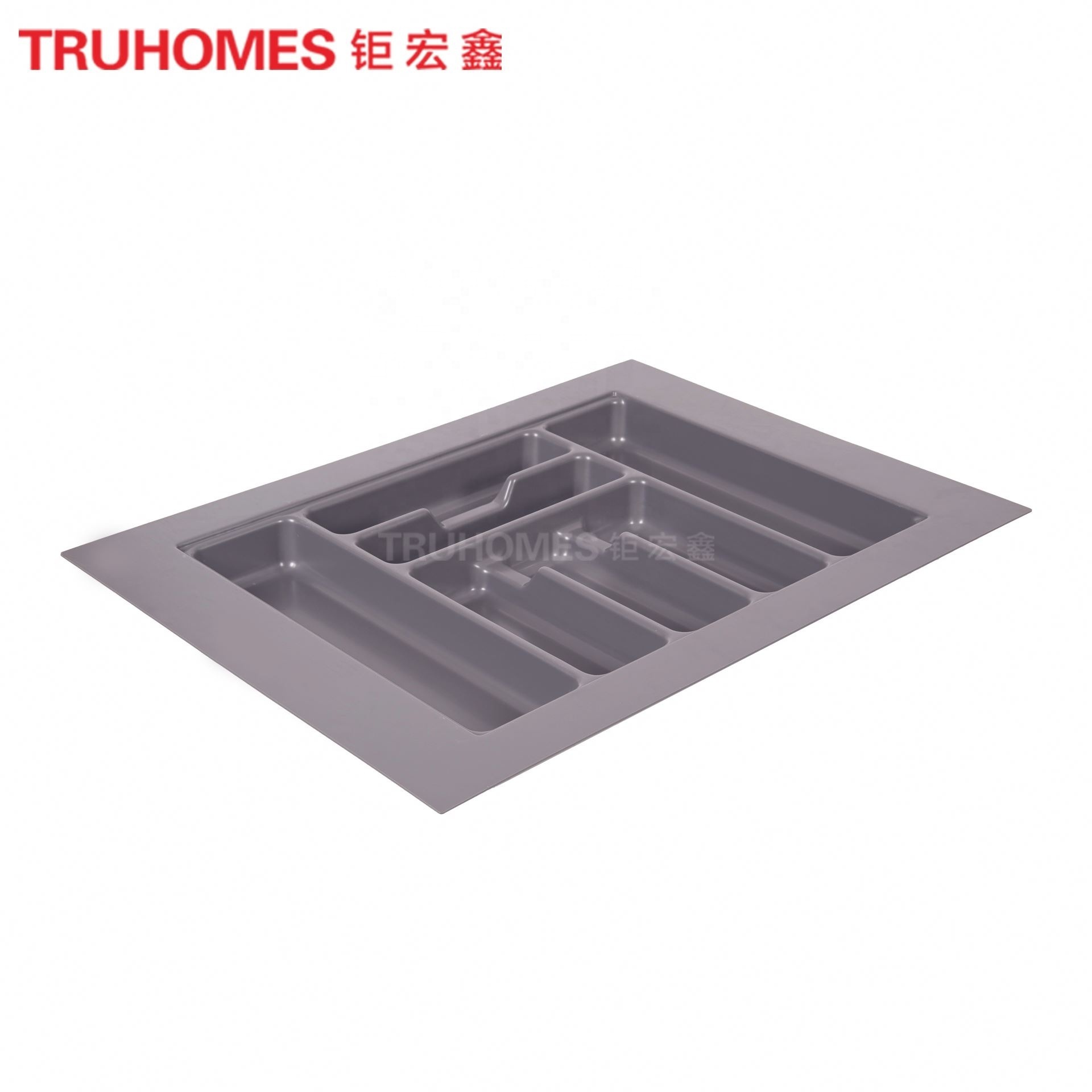 Factory Supplying Perfect Size Adjustable Plastic Cutlery Tray With Dividers Lid