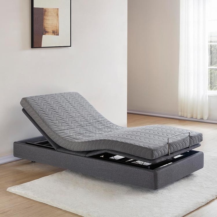 comfortable relax adjustable head and foot bed bases bed with massage/LED light/USB port